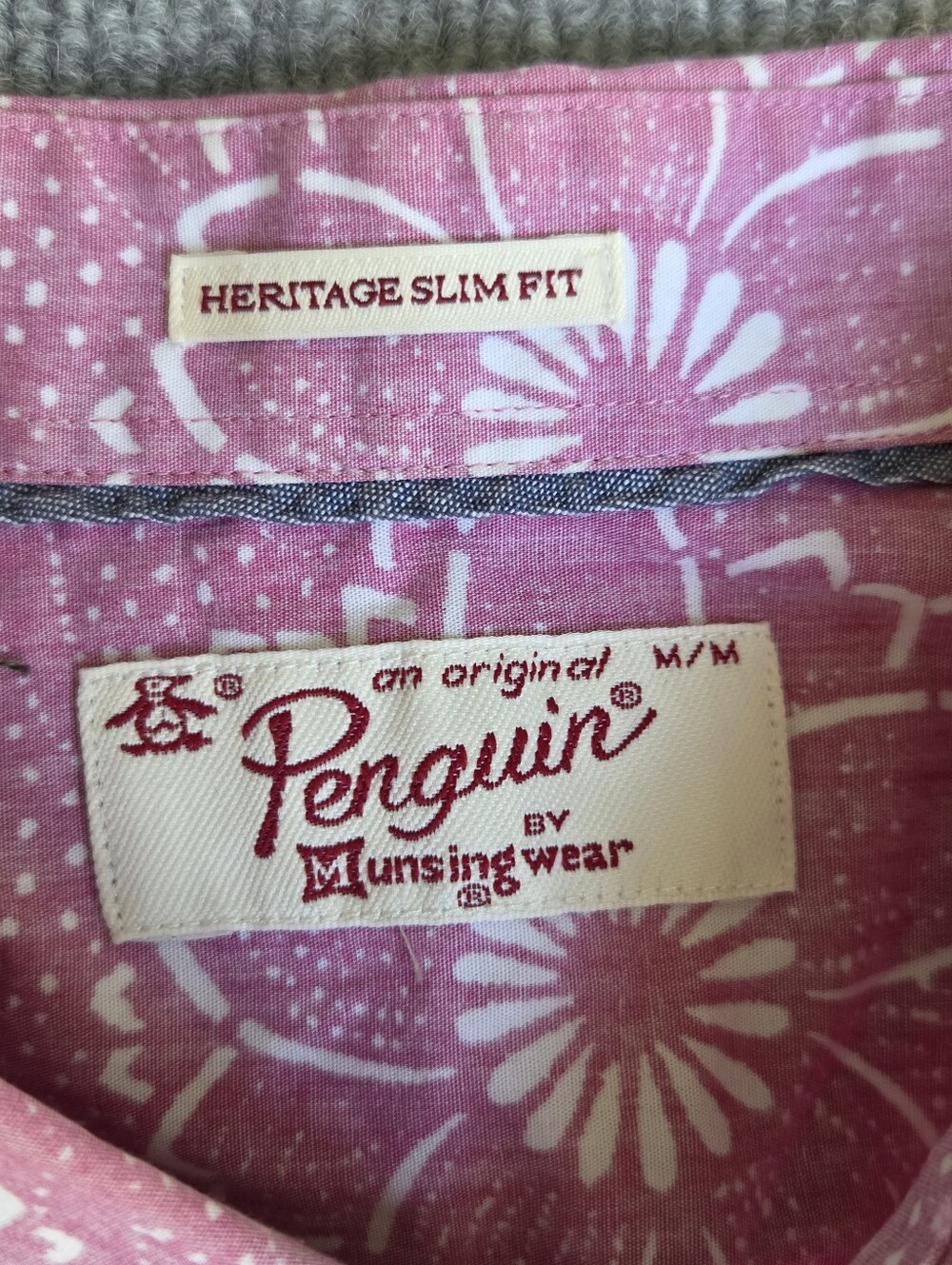 Penguin Heritage Slim Fit Short Sleeve Button Down Shirt Size-Medium - Picture 6 of 10